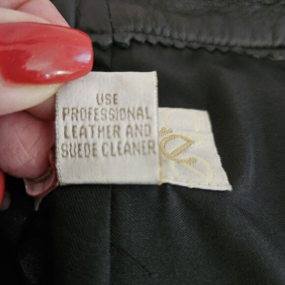 Vtg Y2k CACHE Womens 100% Leather Pants Size 8 Black Bootcut Retro Rock Boho - Picture 10 of 11